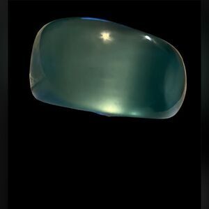 Vintage Wide & Chunky Asymmetrical Bangle Bracelet in Variegated Turquoise.